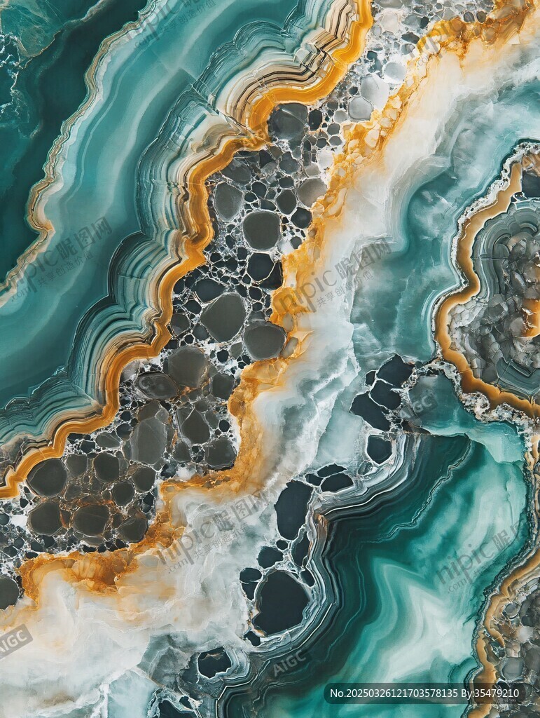 藍綠橙相間的抽象紋理圖案
