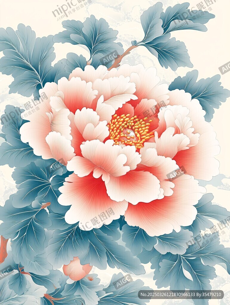 國色牡丹圖 古典花卉之美