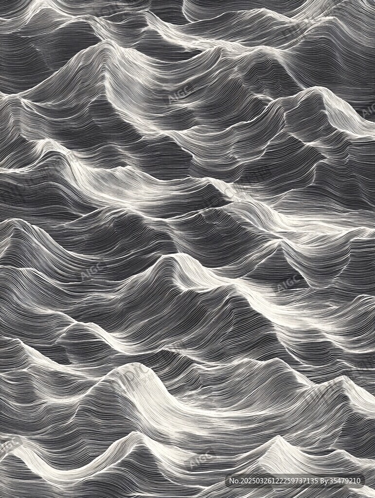 黑白波浪紋理抽象圖案