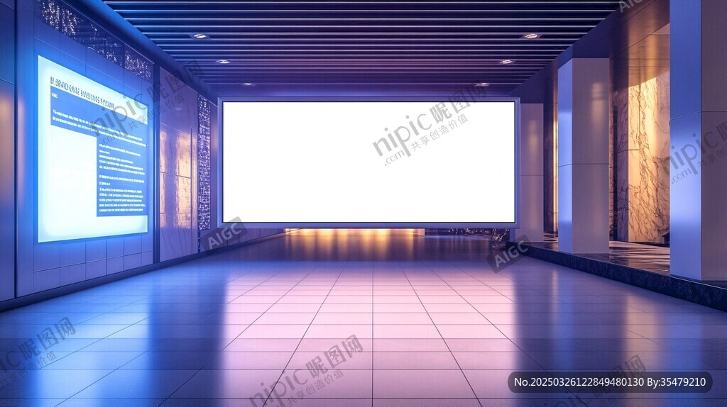 科技展廳空曠展示空間