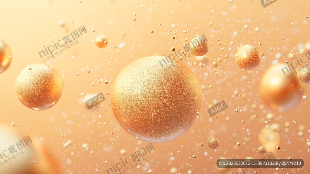夢幻金色氣泡懸浮畫面
