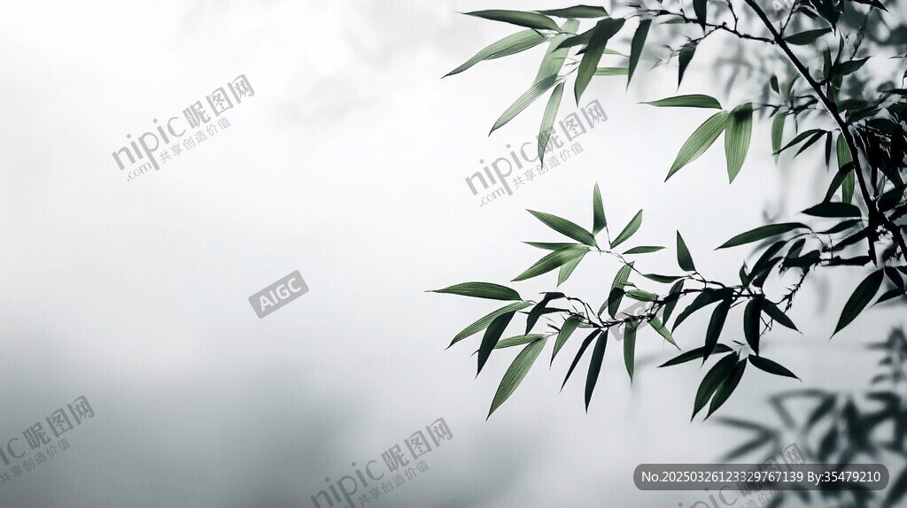 竹影搖曳于朦朧天際