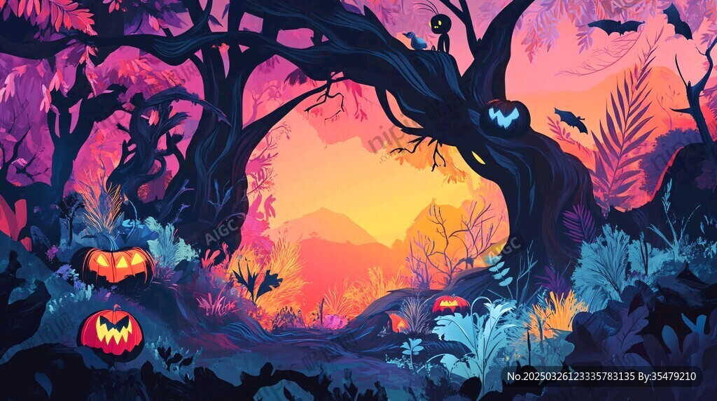 夢幻萬圣節(jié)奇幻森林場景