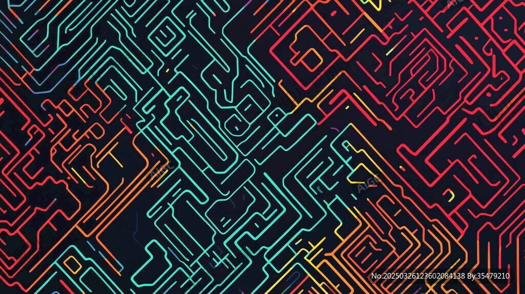 炫彩電路圖案背景設計