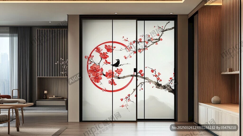 中式花鳥移門 雅致家居風(fēng)
