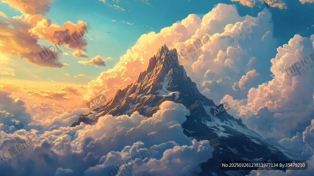云海中的壯麗山峰奇觀
