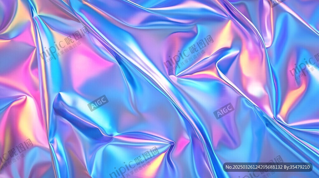 幻彩褶皺金屬質感背景圖