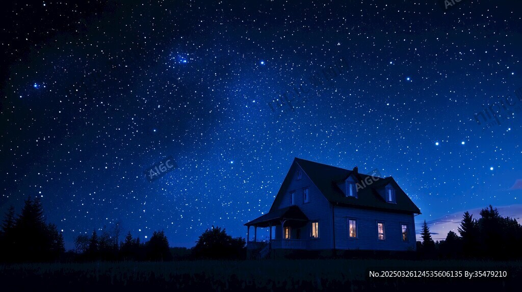 星空下的靜謐小屋