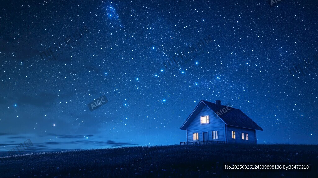 星空下的靜謐小屋
