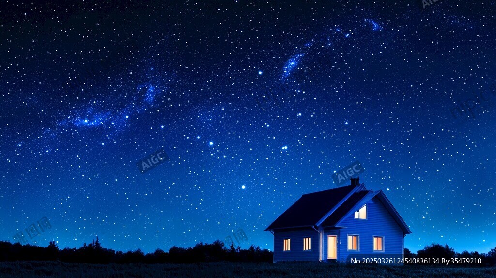 星空下的靜謐小屋