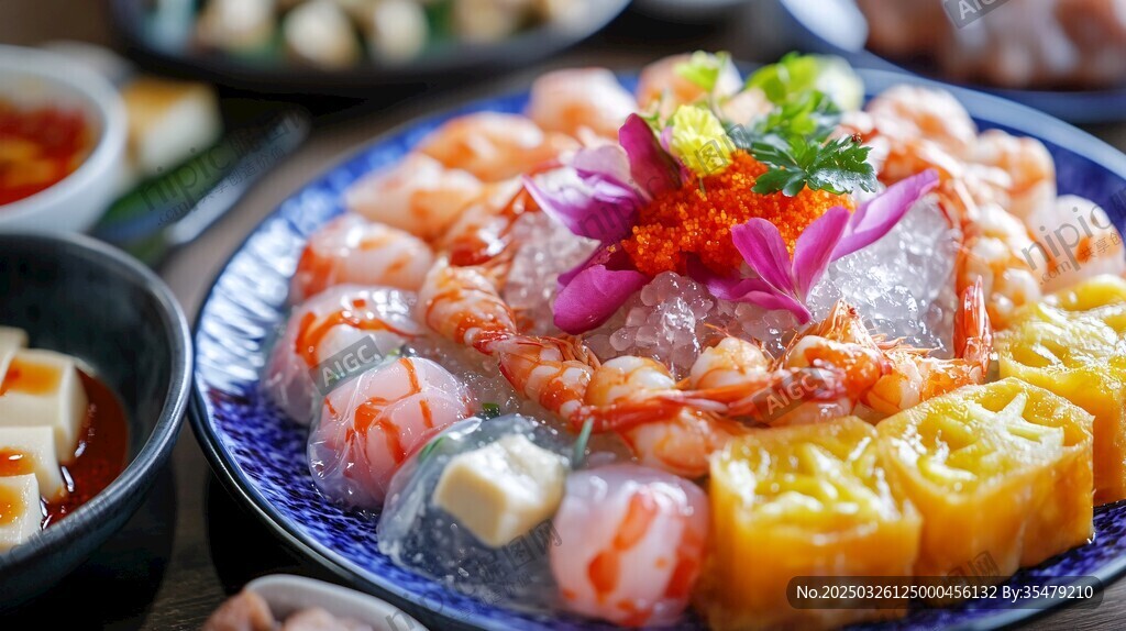 精致海鮮拼盤(pán) 視覺(jué)味覺(jué)盛宴