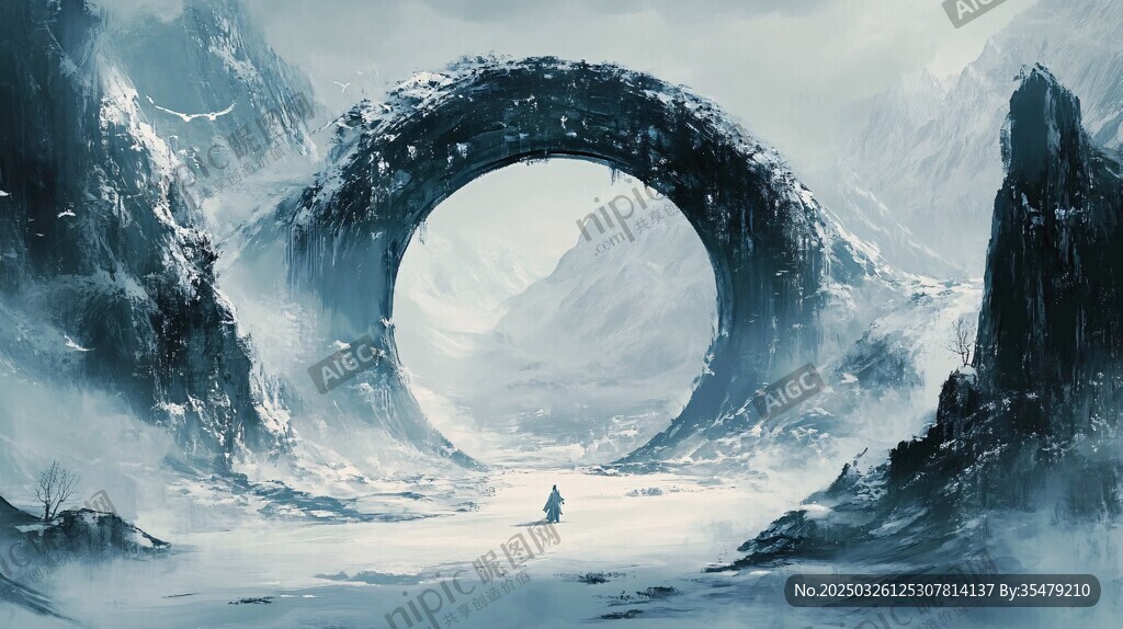 奇幻環(huán)形山水間的孤獨行者