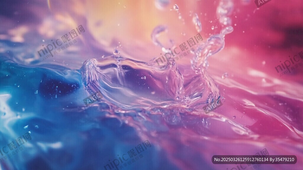 夢幻多彩水花瞬間綻放