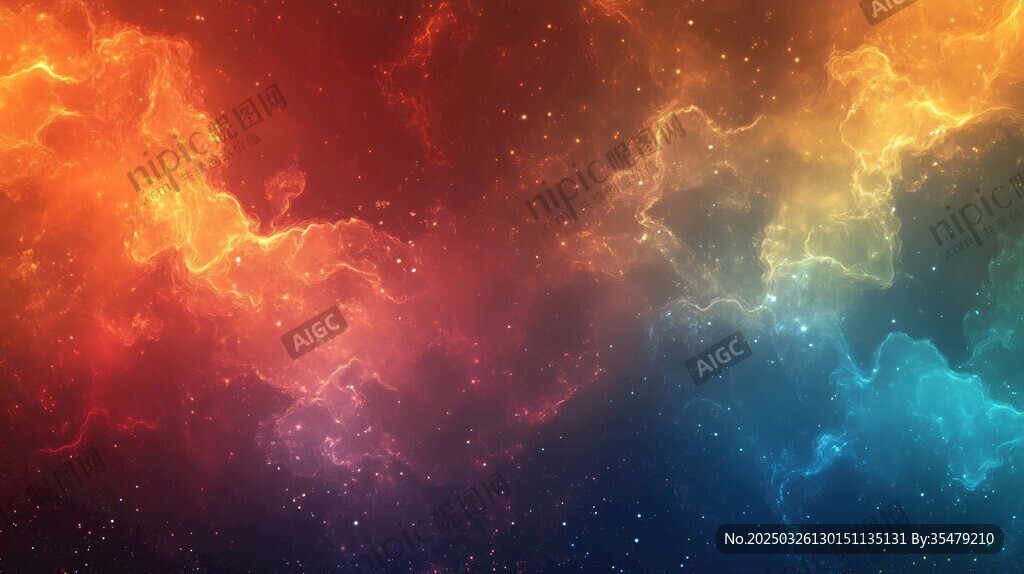 夢幻絢麗星云背景圖