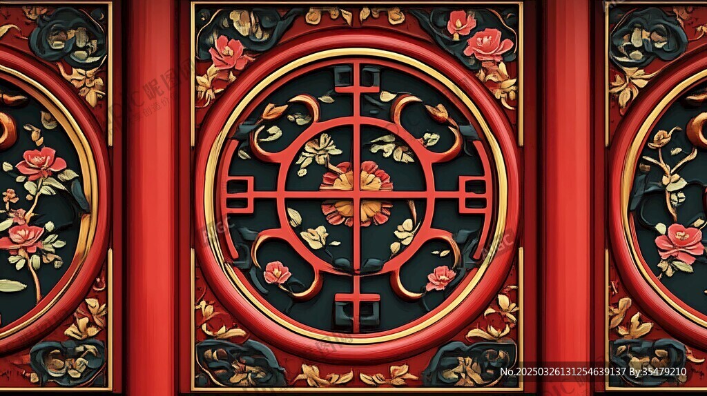 中式傳統(tǒng)雕花門(mén)窗裝飾