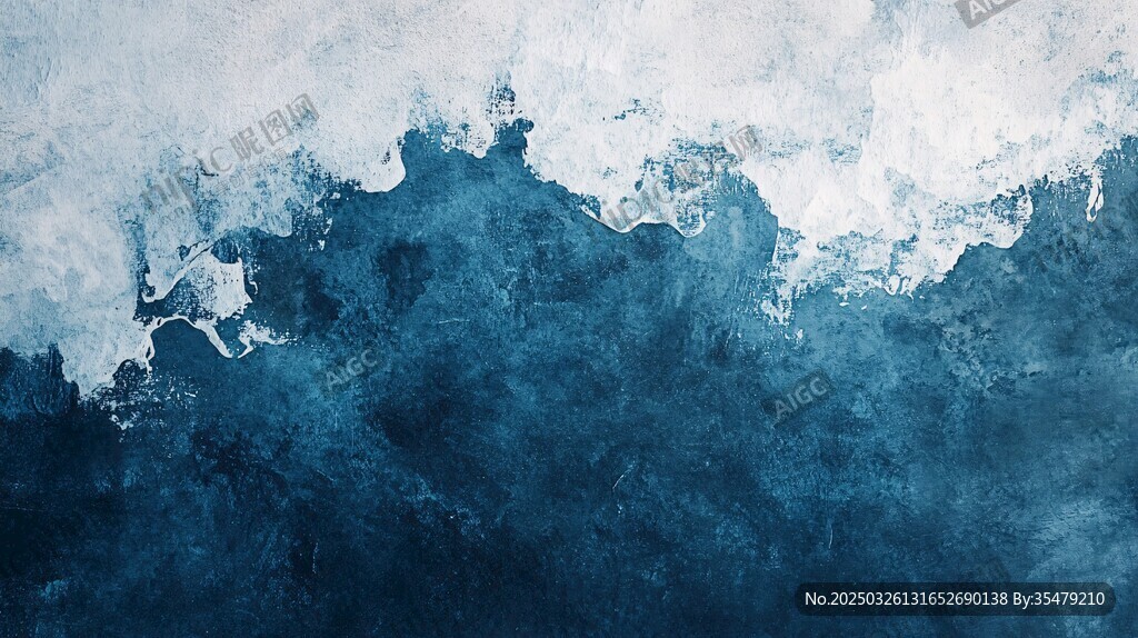 水墨風(fēng)格海浪抽象畫