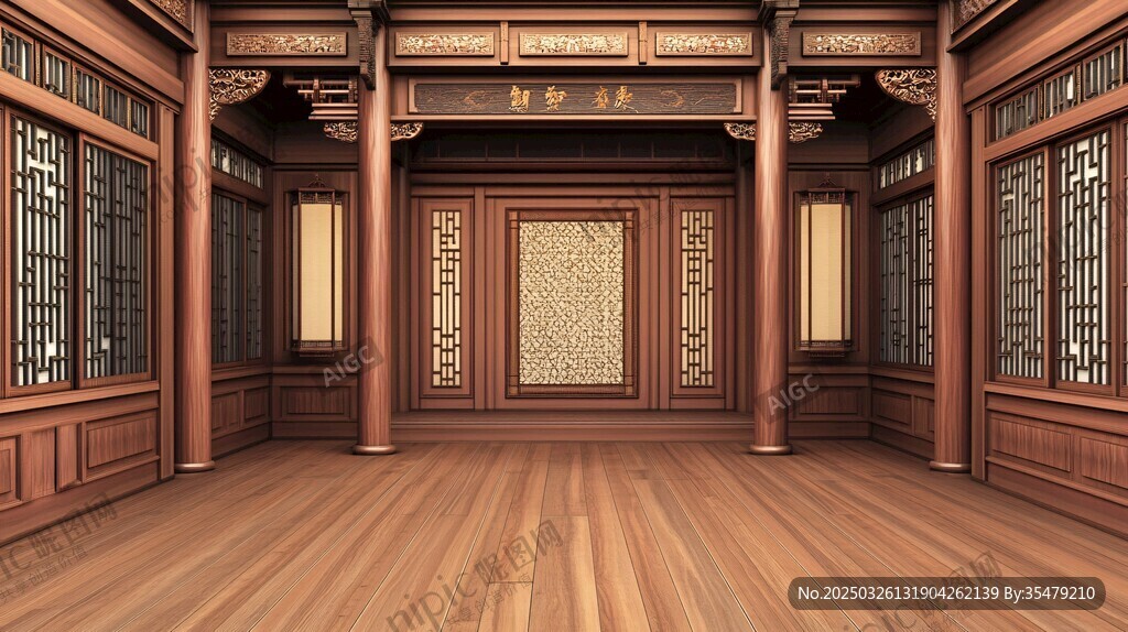 中式古典廳堂室內(nèi)空間