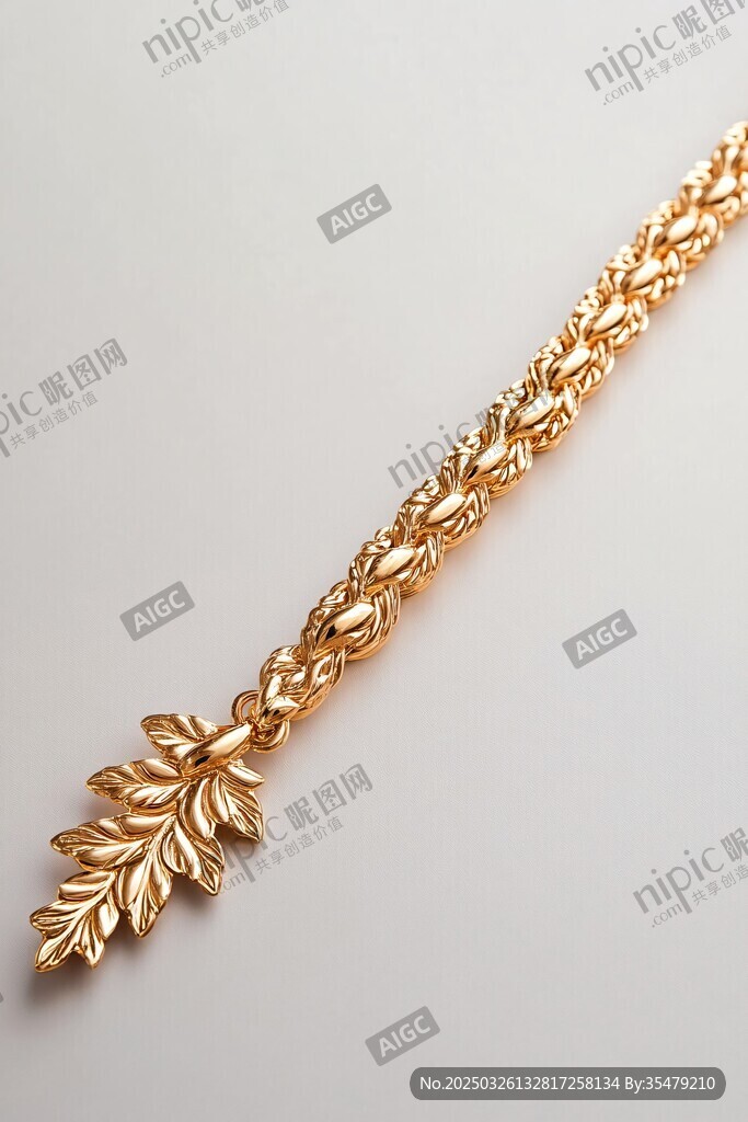 金質葉片造型精美手鏈