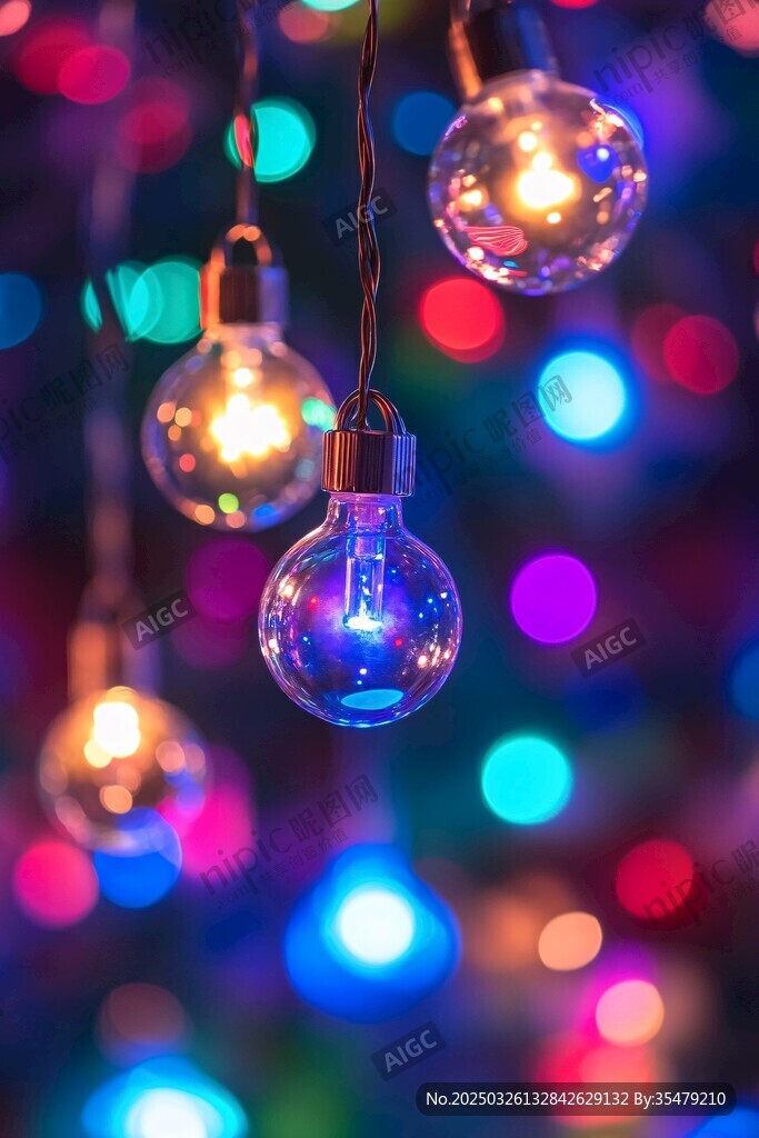 彩色燈泡營造夢幻氛圍
