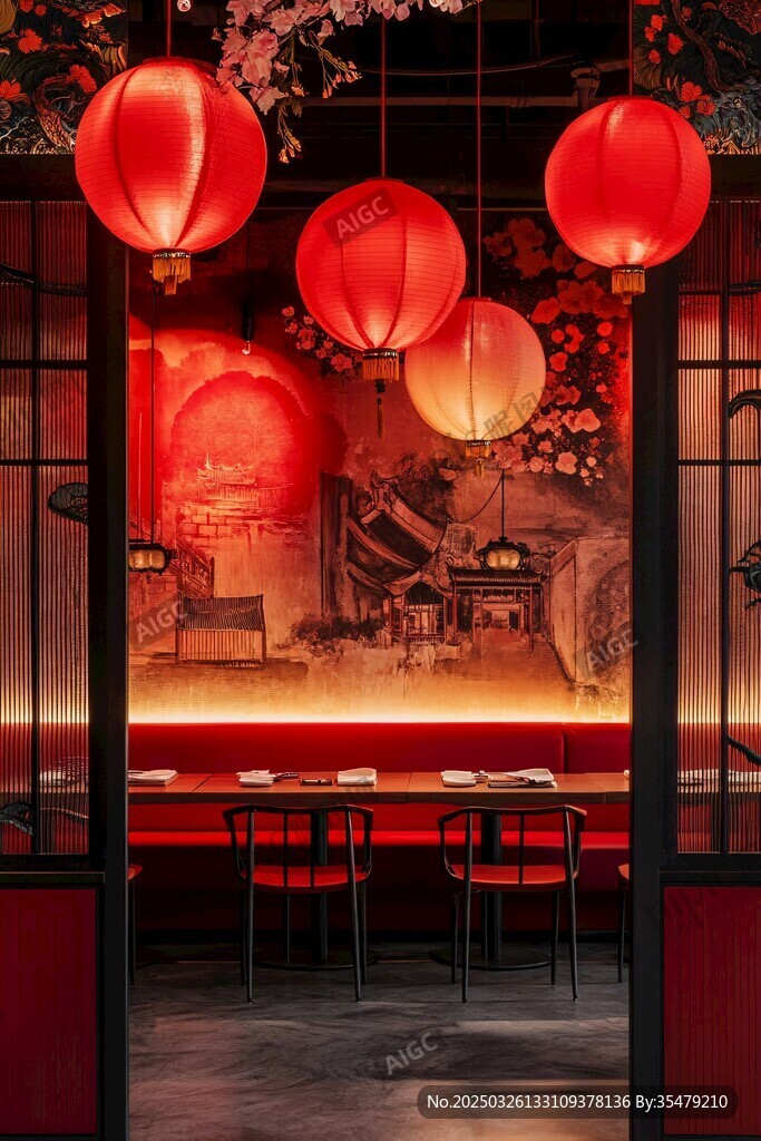 中式餐廳 紅燈籠與古典裝飾