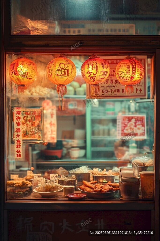 古巷中的中式美食小鋪