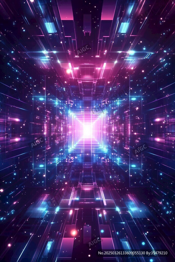 夢幻炫彩的未來科技空間