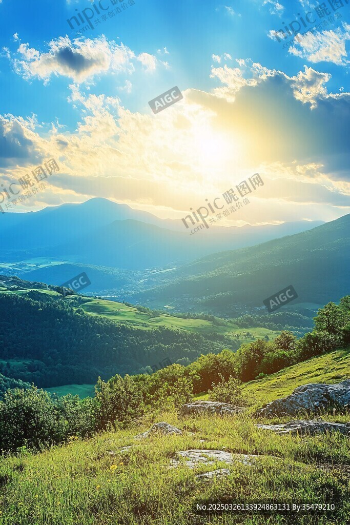 山間日出美景