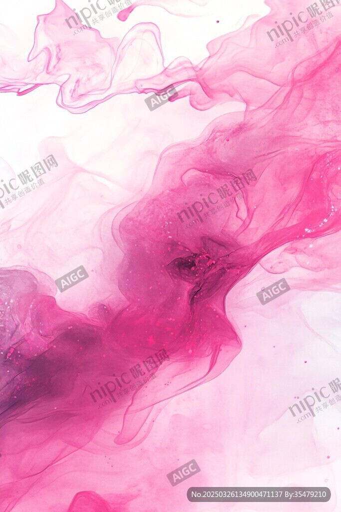 夢幻粉色水墨煙霧背景