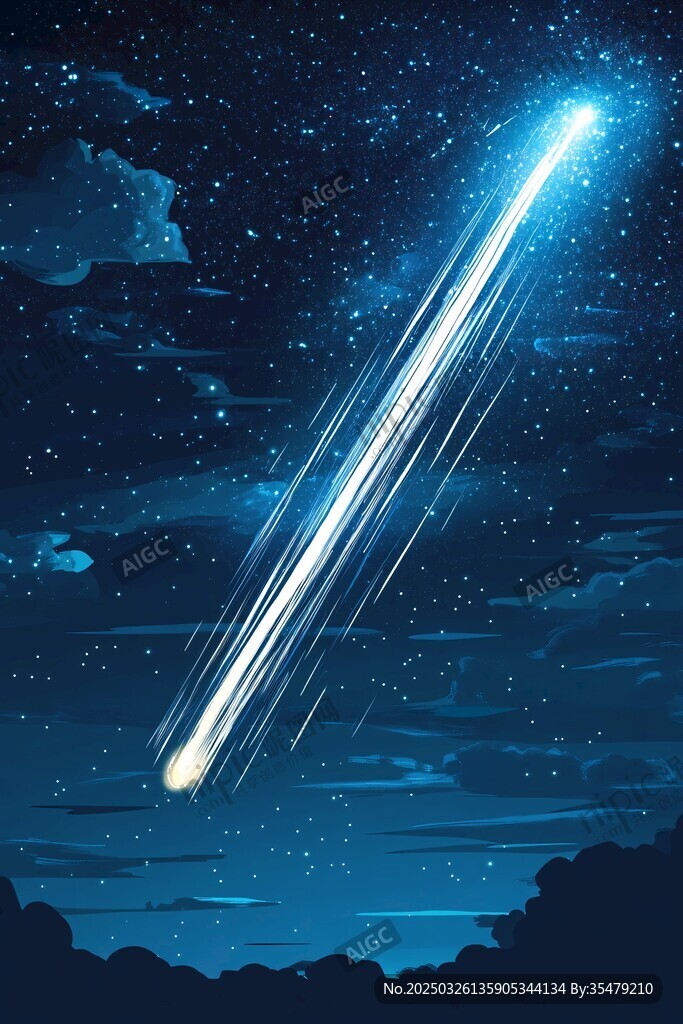 夜空中閃耀的夢(mèng)幻流星