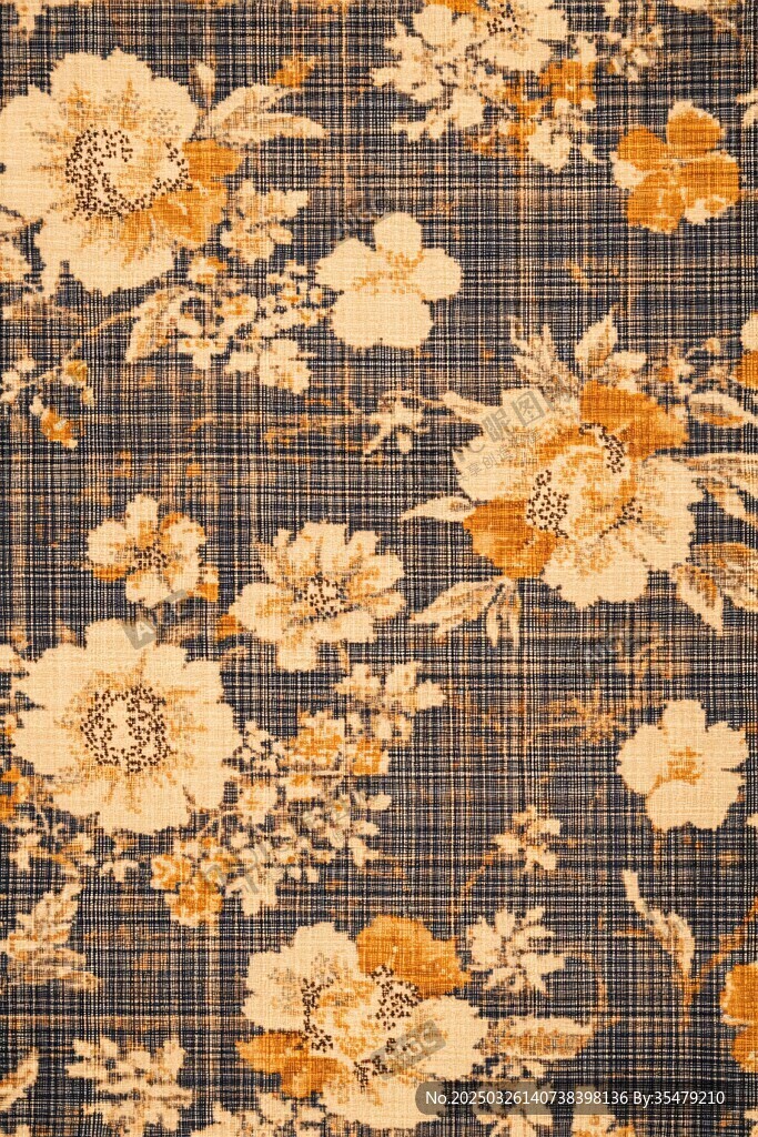 復(fù)古花卉圖案布料