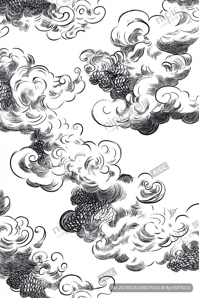 手繪云紋圖案