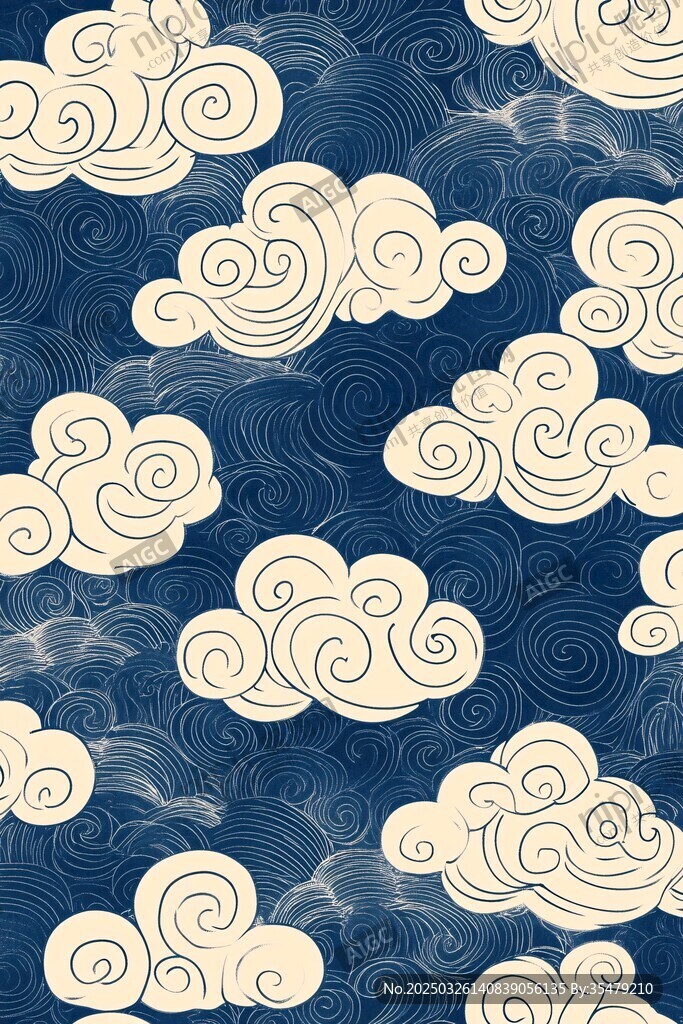 中式云紋圖案背景設計