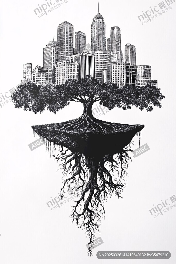 城市之樹 懸浮的奇幻景象
