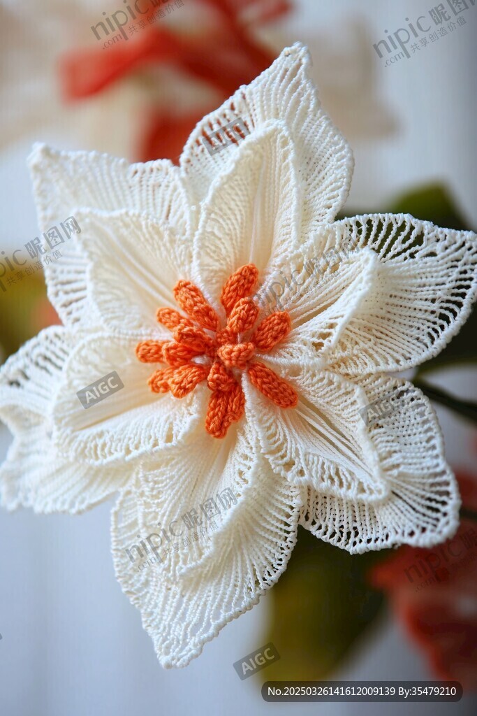 精致白色蕾絲花卉手工制品