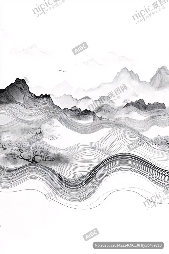 水墨山水意境圖