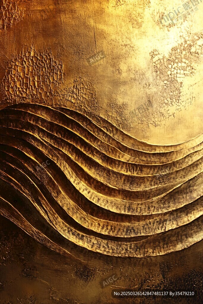 金色波浪紋理藝術(shù)背景圖