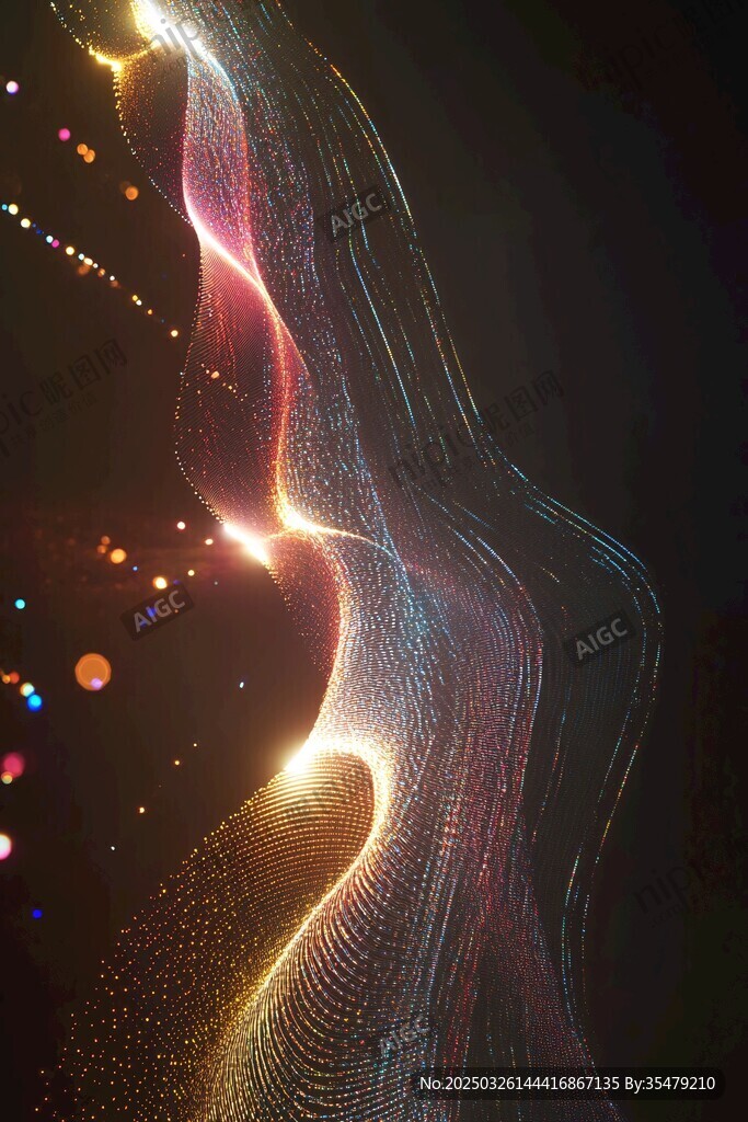 夢幻炫彩流動光線背景圖