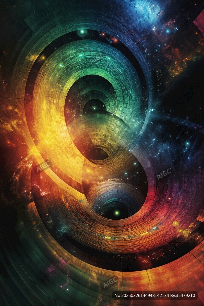 夢幻炫彩宇宙螺旋圖案