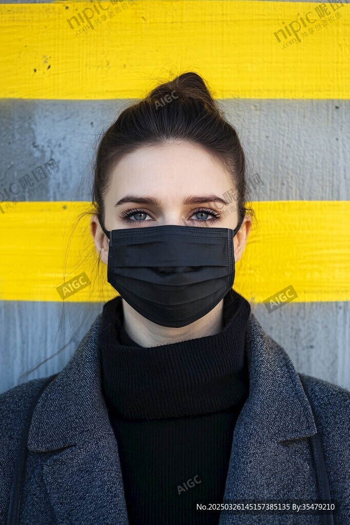 戴口罩的時尚女士