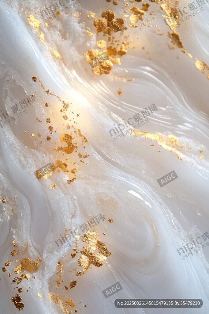 金箔點綴的夢幻流體紋理