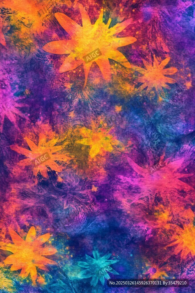 絢麗多彩的抽象花卉圖案