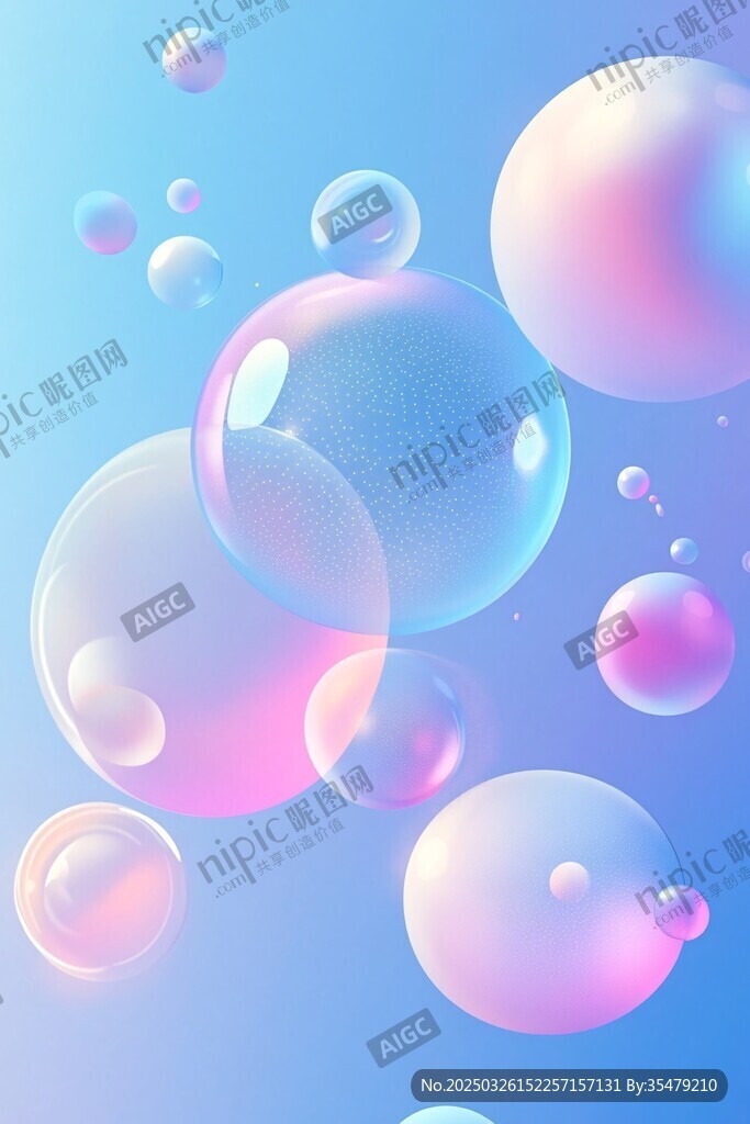 夢幻炫彩氣泡背景圖