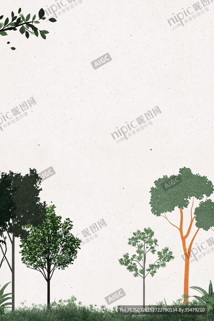 森林邊緣的清新自然景象