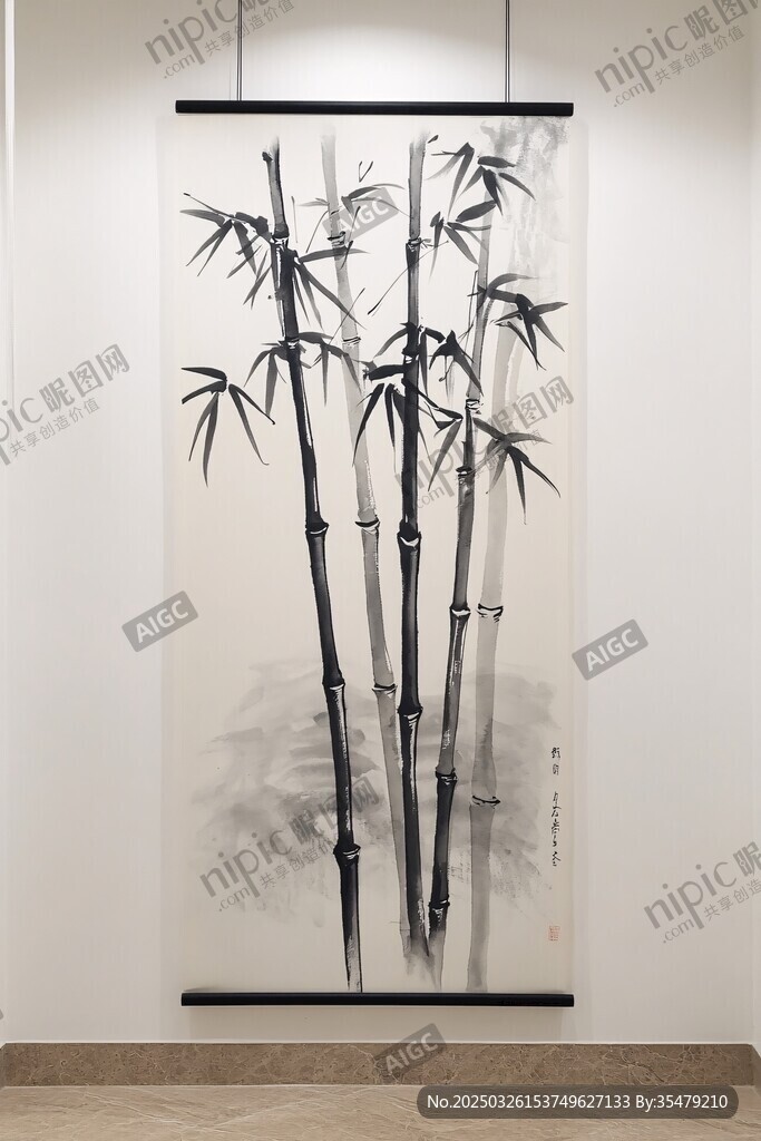 水墨竹韻掛畫