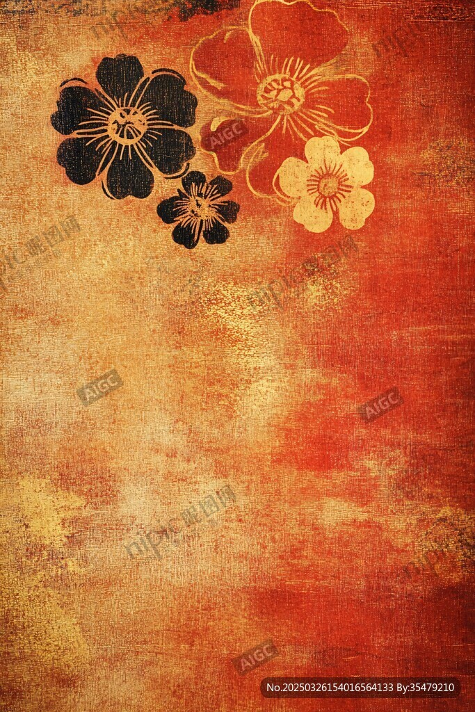 復(fù)古花卉背景圖