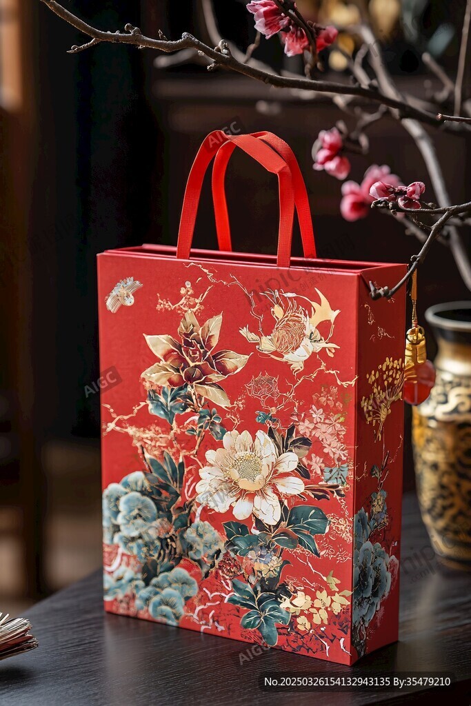中式繁花手提袋 古韻雅致