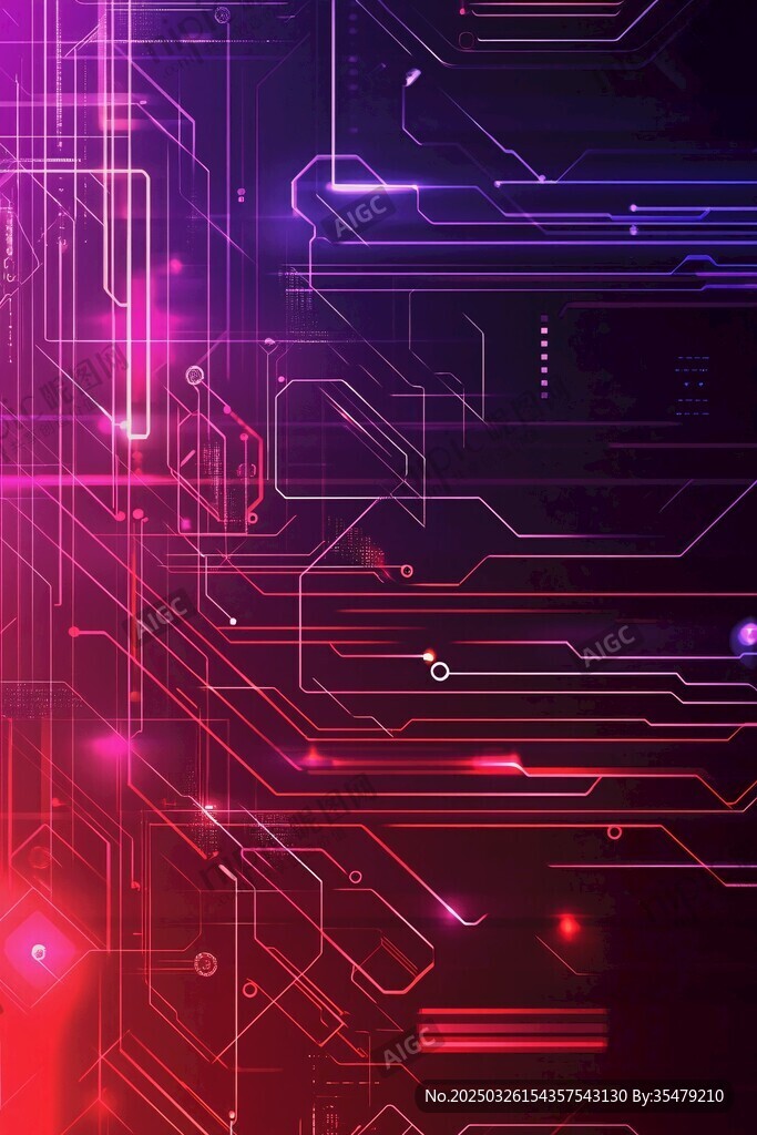 科技感電路板發光背景圖