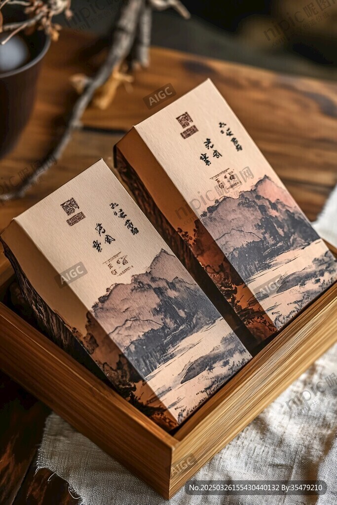 古風山水包裝茶葉禮盒