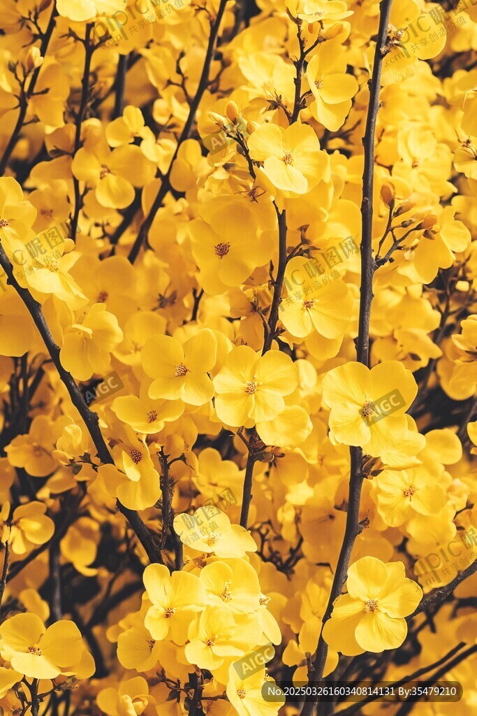 金黃迎春花綻放的美麗