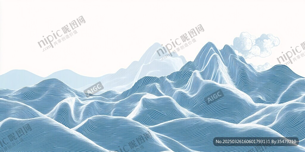 夢(mèng)幻藍(lán)色山脈景觀